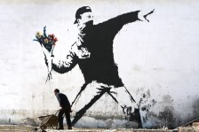 Banksy Graffiti Art On West Bank Barrier